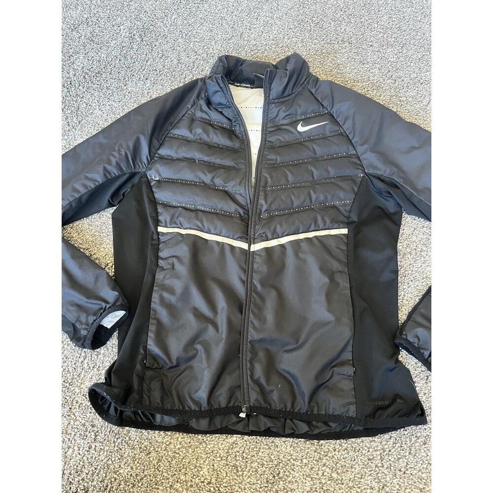 Nike Aeroloft 800 Hybrid Down Running Jacket Women Large Black Lightweight C